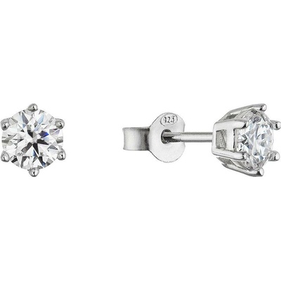 Evolution Group Cz Stříbrné náušnice MIA moissanite 5mm MIA 11M00001