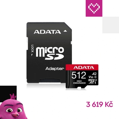 Adata MicroSDXC 512GB High Endurance AUSDX512GUI3V30SHA2-RA1