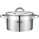Voltz Тенджера Oliver Voltz OV51210S18, 2.6 l, 18 cm диаметър, неръждаема стомана, капак със стъкло с отвор, инокс (OV51210S18)