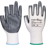 Portwest a311 grip 13 / Нитрилни ръкавици, 3 пръста, 12 броя в опаковка - бели/сиви xxl (a311w7rxxl)