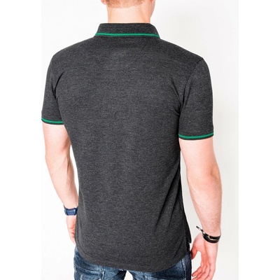 Ombre Clothing pánské polo tričko s límečkem Crush tmavě šedé