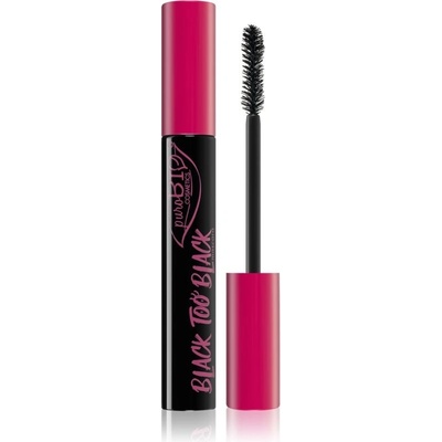 puroBIO Cosmetics too Black objemová a ošetrujúca riasenka Black 9,9 ml