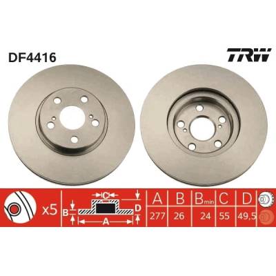 Brzdový kotúč TRW DF4416