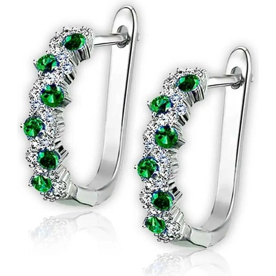 Elanis Jewel Dámské náušnice Brillance Allegra Smaragd Green se zirkony EJ00705