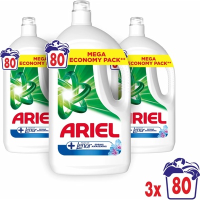 Ariel prací gel +Touch Of Lenor Spring Awakening 3 x 3,6 l 80 PD