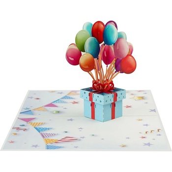 Kiriori pop up картичка „Изненада с балони