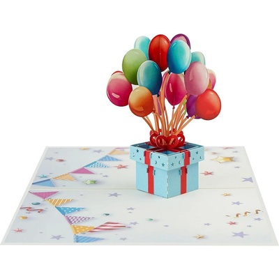 Kiriori pop up картичка „Изненада с балони