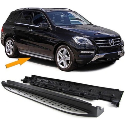 Boční nášlapy Mercedes Benz ML (W166) / GLE (W166) stříbrné | Zboží Auto