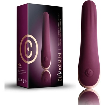 Мини вибратор, стимулиращи ивици, 13, 1см. - Climaximum Mia Burgundy (ROCKS00430)