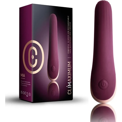 Мини вибратор, стимулиращи ивици, 13, 1см. - Climaximum Mia Burgundy (ROCKS00430)