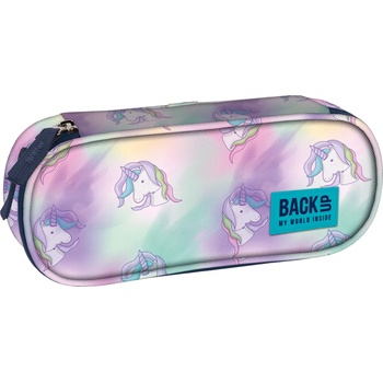 Image 1 of DERFORM Елипсовиден ученически несесер BackUP A15 - Unicorn, с разделител (PB2A15)