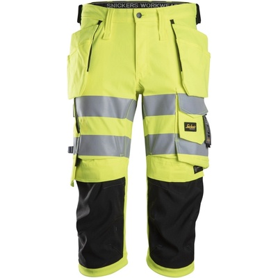 Snickers Workwear nohavice ¾ Pirate Stretch reflexní s PK žluté
