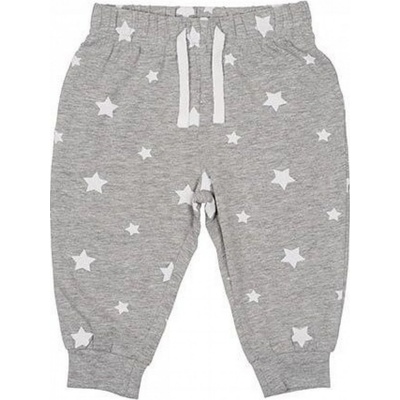 Larkwood Pohodlné dětské pyžamové kalhoty na doma s proužky hvězdičkami let šedá světlá