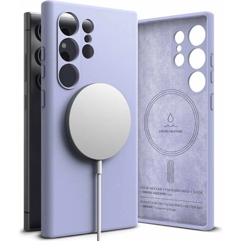 Ringke Liquid Silicone Magnetic Case - силиконов (TPU) калъф с MagSafe за Samsung Galaxy S24 Ultra (лилав)