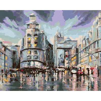 Zuty Malování Podle Čísel Madrid A Deštivé Počasí 80 x 100 cm Plátno Rám