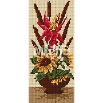 Milena Style Композиция със слънчогледи - гоблен със схема конци dmc 1: 4