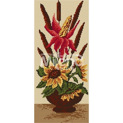 Milena Style Композиция със слънчогледи - гоблен със схема конци dmc 1: 4
