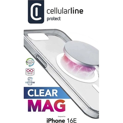 Калъф Cellularline - Clear Mag, iPhone 16e, прозрачен (CLEARMAGIPHSE4T)