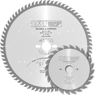 CMT Sada kotúčov na lamino - D300 d30 Z96 + D100 d20 Z20 HM