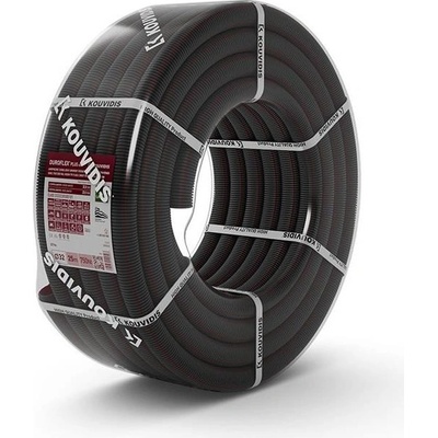 Kouvidis Гофрирана тръба вън. ф20мм вътр. ф13.3мм 750N клас 3333 цвят Черен UV стабилизирана HF DUROFLEX 50м - KD2050020 (KD2050020)