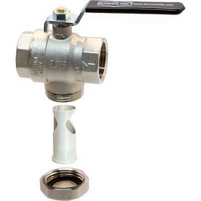 Tecnovielle SUPERFILTER kulový kohout FF 1" PÁKA, PN30, s filtrem -20°C až 100°C TVL.0140.025