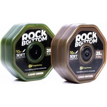RidgeMonkey šnúra RM-Tec Rock Bottom Tungsten Coated Soft 10m 25lb Camo Brown
