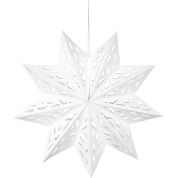 PartyDeco Хартиена Звезда за Декорация, 50 см, в Бяло