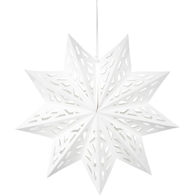 PartyDeco Хартиена Звезда за Декорация, 50 см, в Бяло