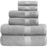 Amazon Basics Towel Set 6 Pieces 100% Cotton Fade Resistant Soft 2 Bath Towels + 2 Hand Towels + 2 Wash Cloths Gray - ABFR-6P-GY (ABFR-6P-GY)