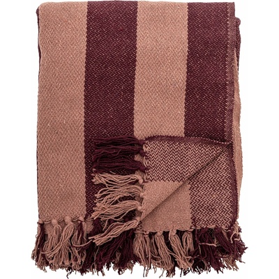 Bloomingville Přehoz z recyklované bavlny Frello Red 130 × 160 cm, červená barva, textil