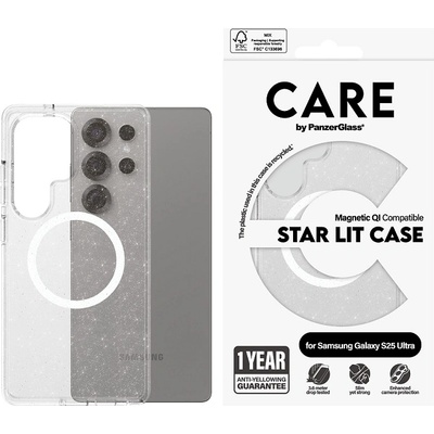 Panzer Калъф CARE - Star Lit, Galaxy S25 Ultra, White Qi, прозрачен (5715685016820)