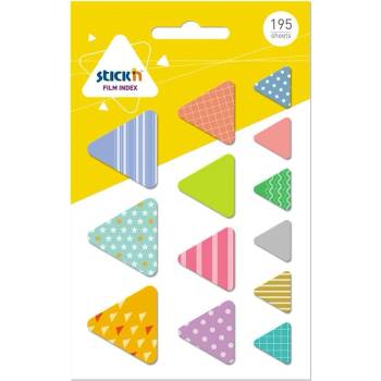 Stick`n Stick'n Самозалепващи се индекси Триъгълници, асорти, 195 бр (1040160004)
