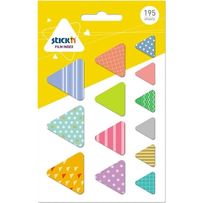 Stick`n Stick'n Самозалепващи се индекси Триъгълници, асорти, 195 бр (1040160004)