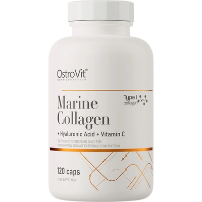 OstroVit Mořský kolagen + kyselina hyaluronová + vitamín C 120 kapslí