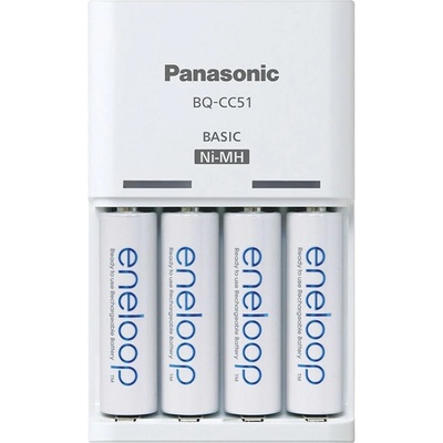 Panasonic Зарядно устройство Panasonic Eneloop BQ-CC51 (K-KJ51MCD40E), за 4бр. батерии AA и AAA, с включени батерии 4x AA 2000mAh (K-KJ51MCD40E)
