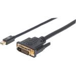 Manhattan Кабел „Манхатън - кабел от Mini DisplayPort 1.2a към DVI (Mini DisplayPort 1.2a мъжки към DVI-D 24+1 мъжки, 1, 8 м, черен) 152150 (152150)