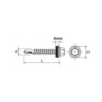 GUNNEBO Self-drilling screw impax with epdm #5mm ral8004 5.5*38mm
