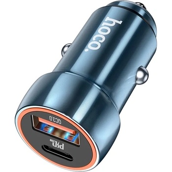 hoco. Зарядно устройство за кола HOCO Z46A USB+Type-C гнездо 20W, бързо зарядно устройство PD 3.0, синьо Z46A_SB (Z46A_SB)