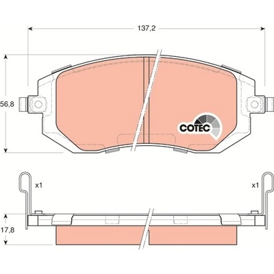 TRW Sada brzdových platničiek kotúčovej brzdy GDB3328