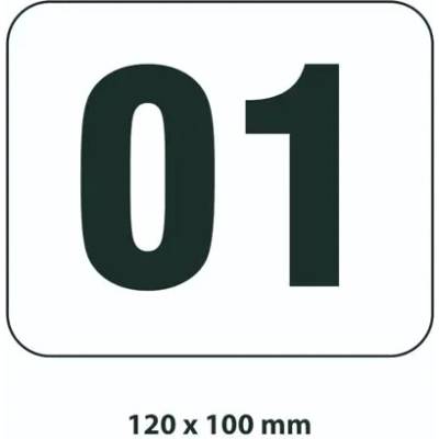 Samolepicí značení skladovacích míst – polykarbonát, černo‐bílá, 120×100 mm