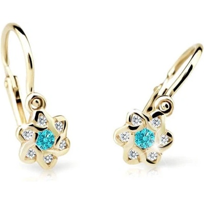 Cutie Jewellery zlaté detské náušnice C2149-10-X-1 svetlozelená
