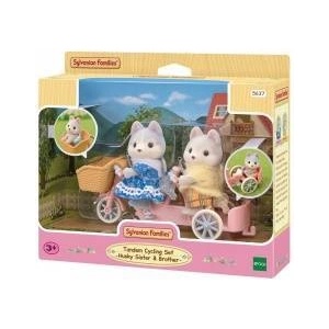 EPOCH Sylvanian Families Tandem Doggy Husky Cycling Set with Figures 5637