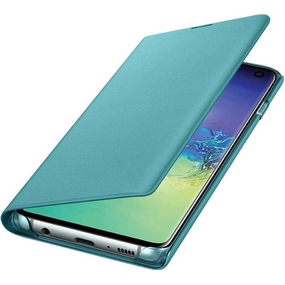 Samsung LED View Cover EF-NG973PGE - оригинален калъф през който виждате информация от дисплея за Samsung Galaxy S10 (зелен)