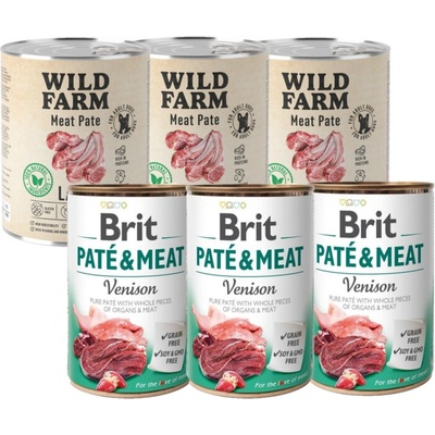 Brit Paté & Meat Venison 3 x 800 g Wild Farm Pate Lamb 3 x 800 g