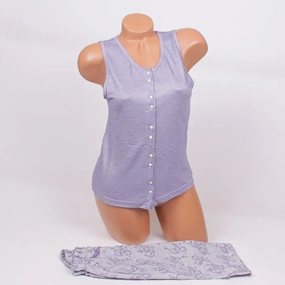 Пижама в млечно-синьо с рози