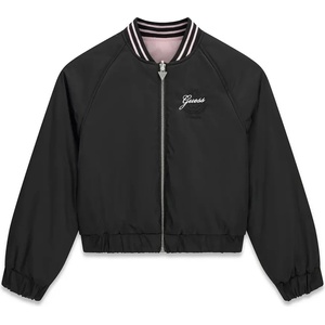 GUESS Двулицево преходно яке в черно и розово за момиче Guess