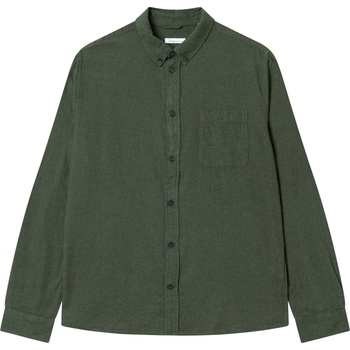 KnowledgeCotton Apparel Мъжка риза с копчета KnowledgeCotton Apparel Regular Fit Melangé Flannel Shirt - Forrest Night - размер 3XL (033-2931-0316)