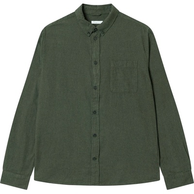 KnowledgeCotton Apparel Мъжка риза с копчета KnowledgeCotton Apparel Regular Fit Melangé Flannel Shirt - Forrest Night - размер 3XL (033-2931-0316)