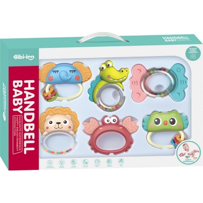 CHIPOLINO Sada chrastítek s kousátky Animals 6ks