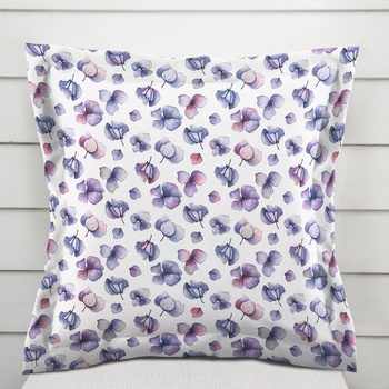 Biante Dekoračná s lemom Porto PRT-024 Modré okvetné lístky na bielom 50 x 50 cm